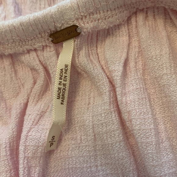 NEW FREE PEOPLE Cora Lee off the shoulder top pink ombré cropped elastic small - Picture 6 of 12